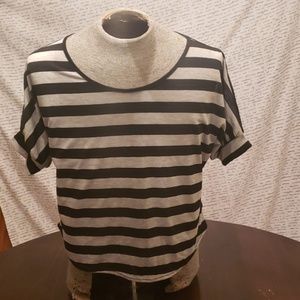 Top Fasion of NY T-shirt floral lace back, striped